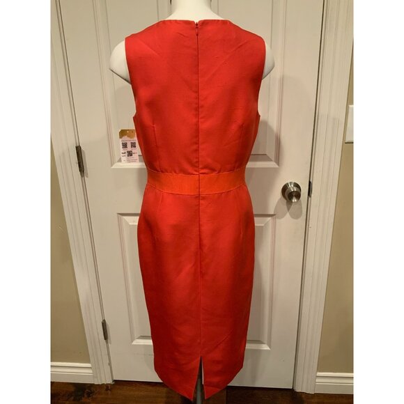 Giambattista Valli Red 100% Silk Sleeveless Sheath Dress, Size 8 (US) 44 (IT) - Picture 5 of 10